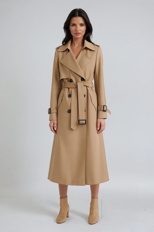 Abrigo Trench Mujer Invierno Cinturón Ajustable - Vestiria