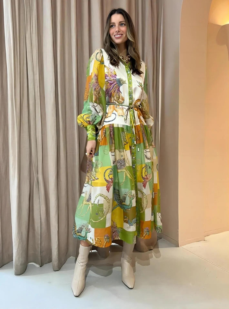 Vestido Largo Estampado Floral Clásico