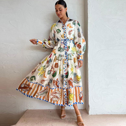 Vestido Largo Estampado Floral Clásico