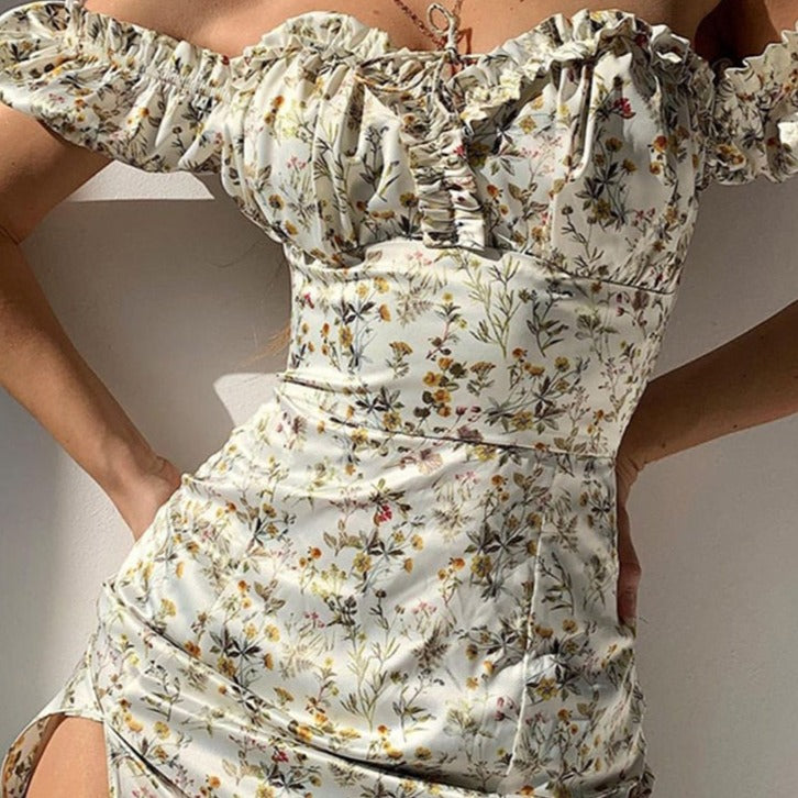 Vestido Floral Ligero con Espalda Descubierta Mujer Verano