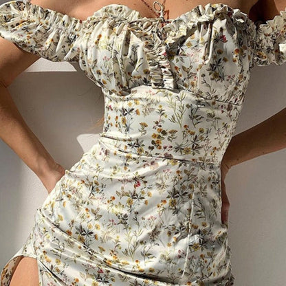 Vestido Floral Ligero con Espalda Descubierta Mujer Verano