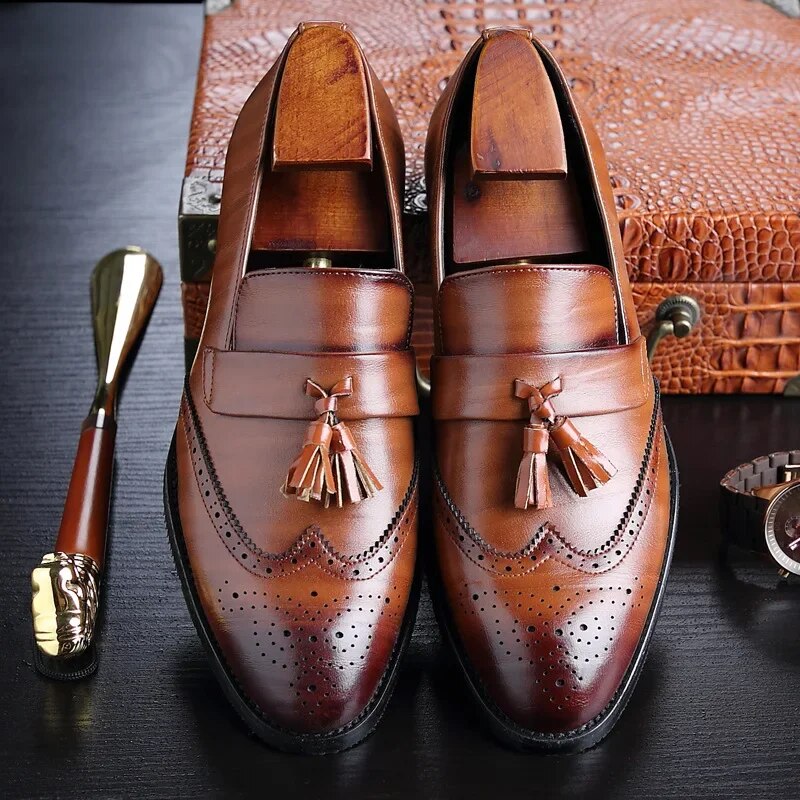 Zapatos Hombre Clásicos Ortopédicos Brogue Elegantes - Vestiria