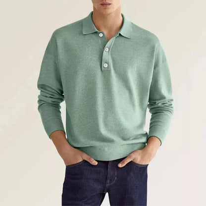 Camisa Polo Elegante Hombre Manga Larga