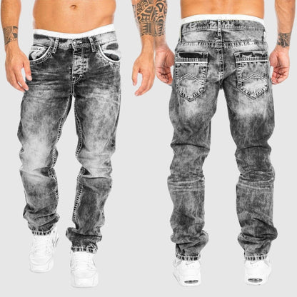 Pantalones Vaqueros Hombre Desgastados Clásicos