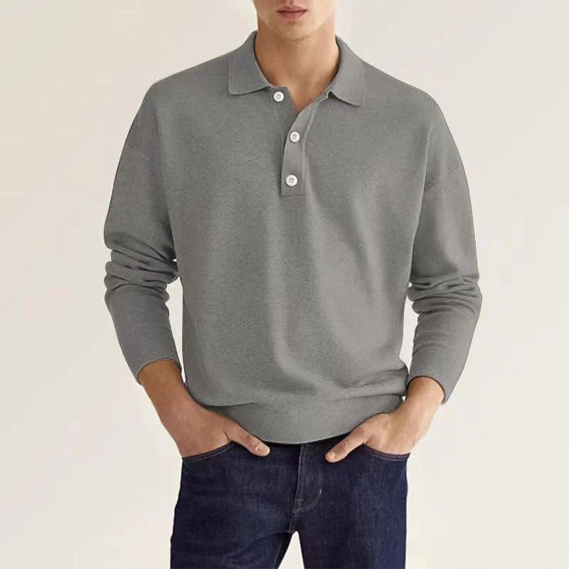 Camisa Polo Elegante Hombre Manga Larga