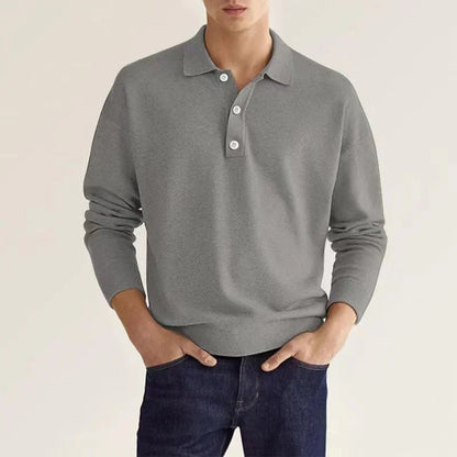 Camisa Polo Elegante Hombre Manga Larga