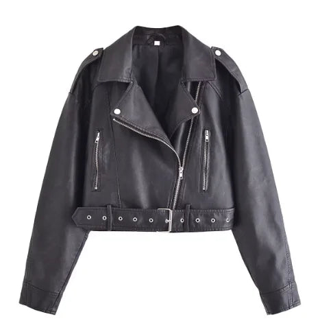 Chaqueta Cuero Mujer Corte Clásico