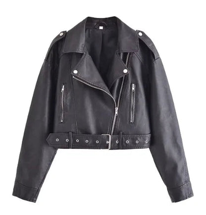 Chaqueta Cuero Mujer Corte Clásico