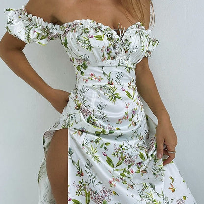 Vestido Floral Ligero con Espalda Descubierta Mujer Verano