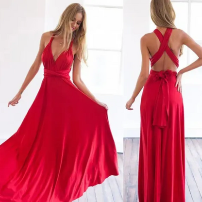 Vestido Largo Elegante Espalda Abierta Mujer