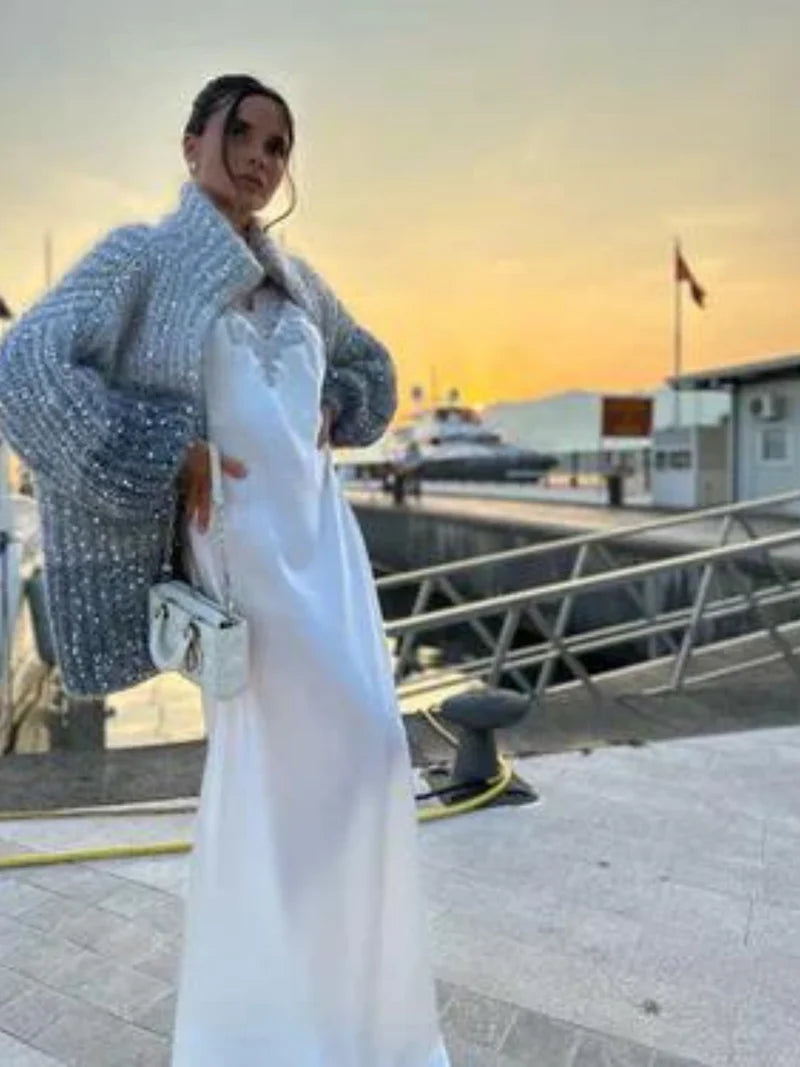 Cárdigan Mujer Brillante Elegante