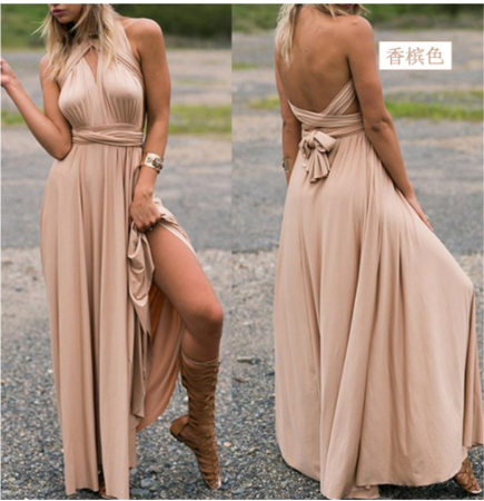Vestido Largo Elegante Espalda Abierta Mujer
