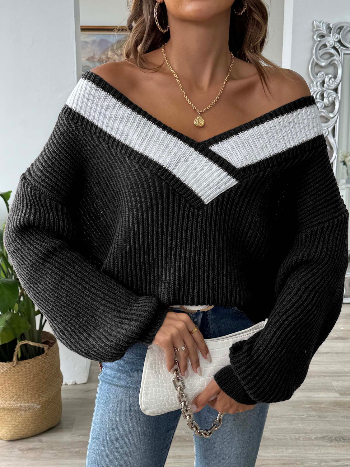 Jersey Mujer Elegante Cuello Alto - Vestiria