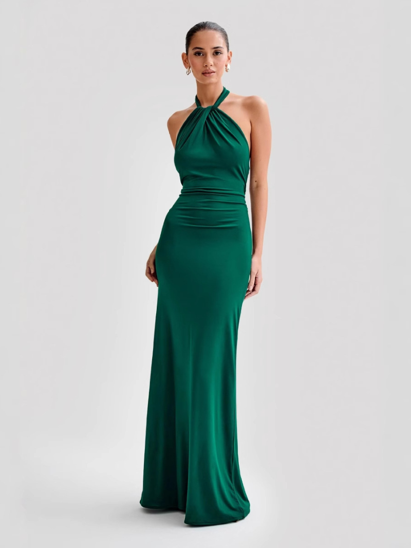Vestido Fiesta Halter Escote Espalda Abierta Mujer