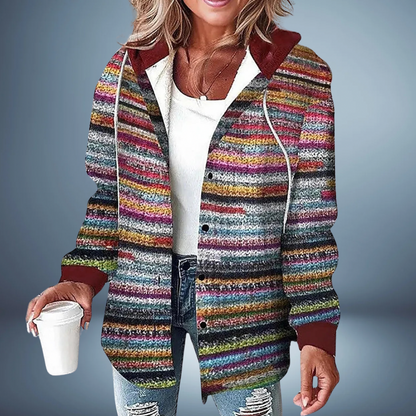 Chaqueta mujer cuadros con capucha casual