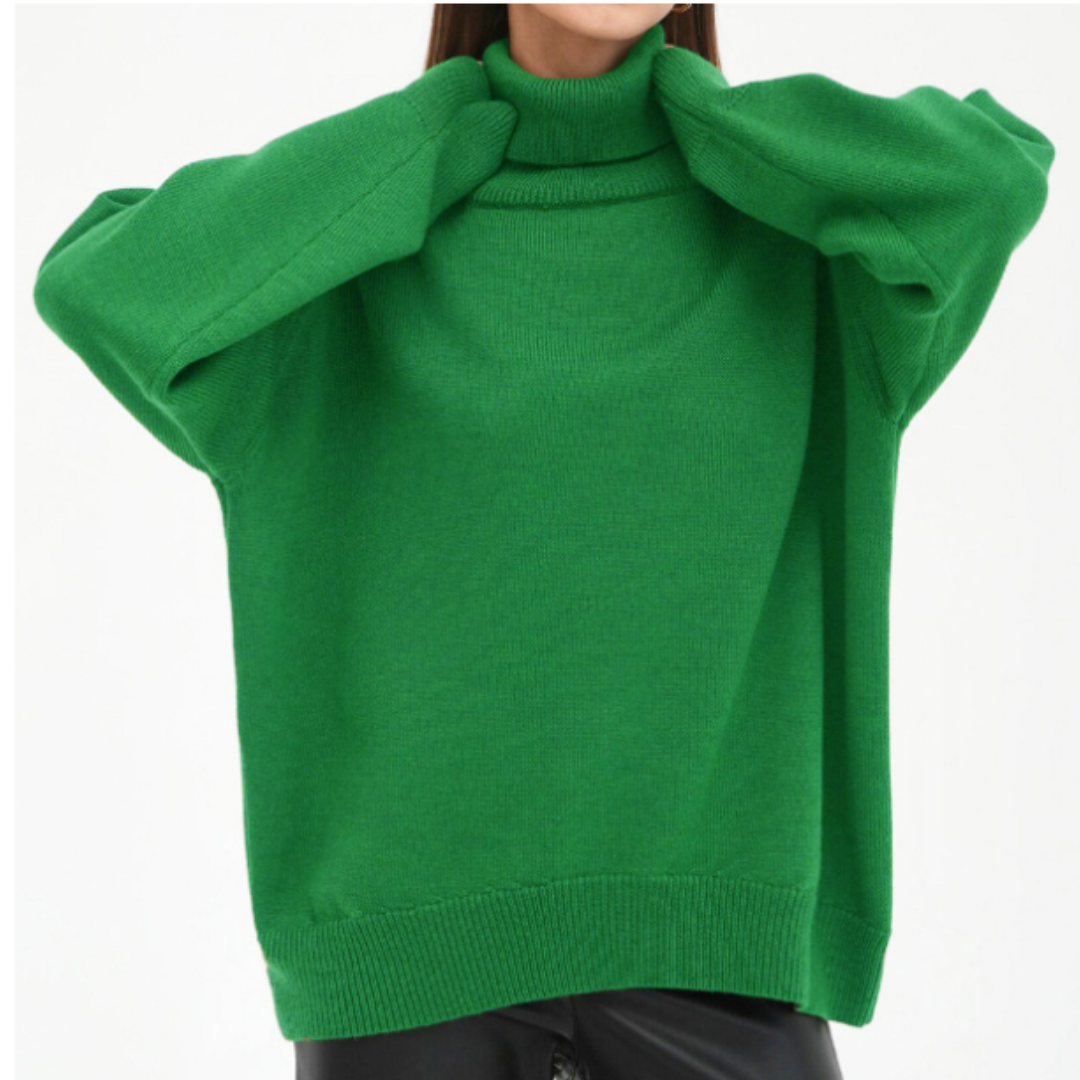 Jersey de Cuello Alto Mujer Estilo Elegante