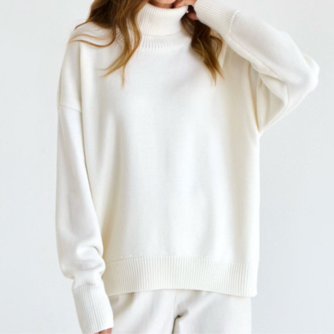 Jersey de Cuello Alto Mujer Estilo Elegante