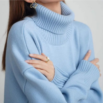 Jersey de Cuello Alto Mujer Estilo Elegante