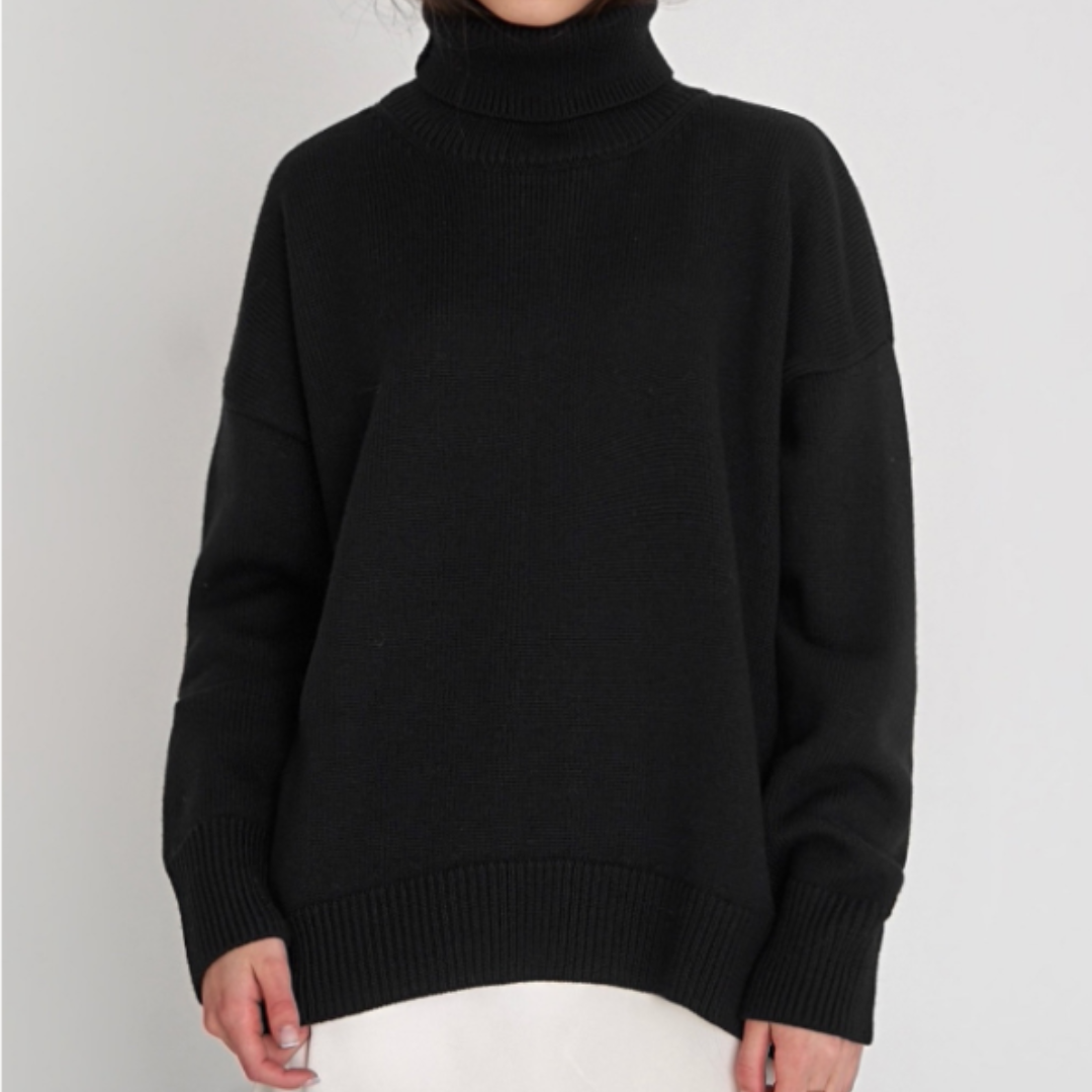Jersey de Cuello Alto Mujer Estilo Elegante