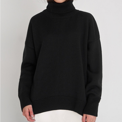 Jersey de Cuello Alto Mujer Estilo Elegante