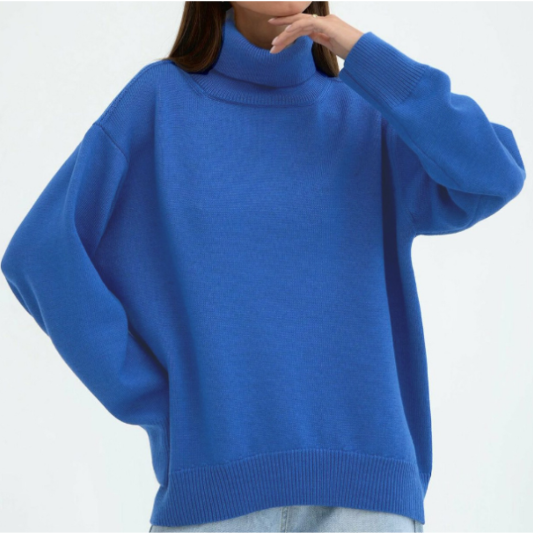 Jersey de Cuello Alto Mujer Estilo Elegante