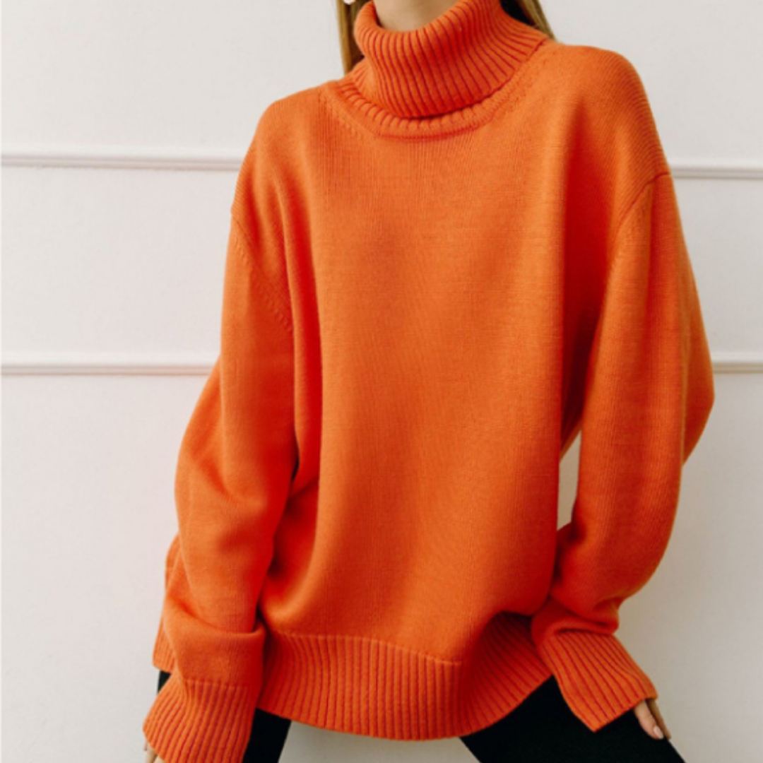 Jersey de Cuello Alto Mujer Estilo Elegante