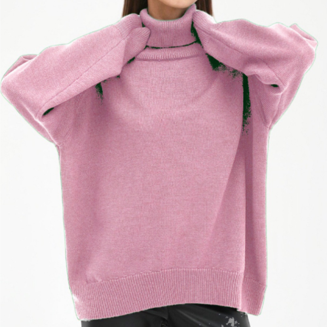 Jersey de Cuello Alto Mujer Estilo Elegante