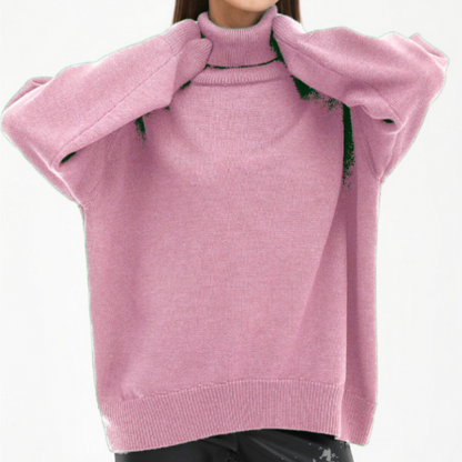Jersey de Cuello Alto Mujer Estilo Elegante