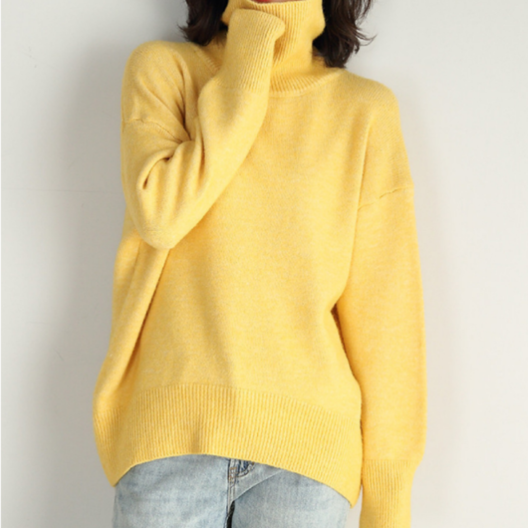 Jersey de Cuello Alto Mujer Estilo Elegante