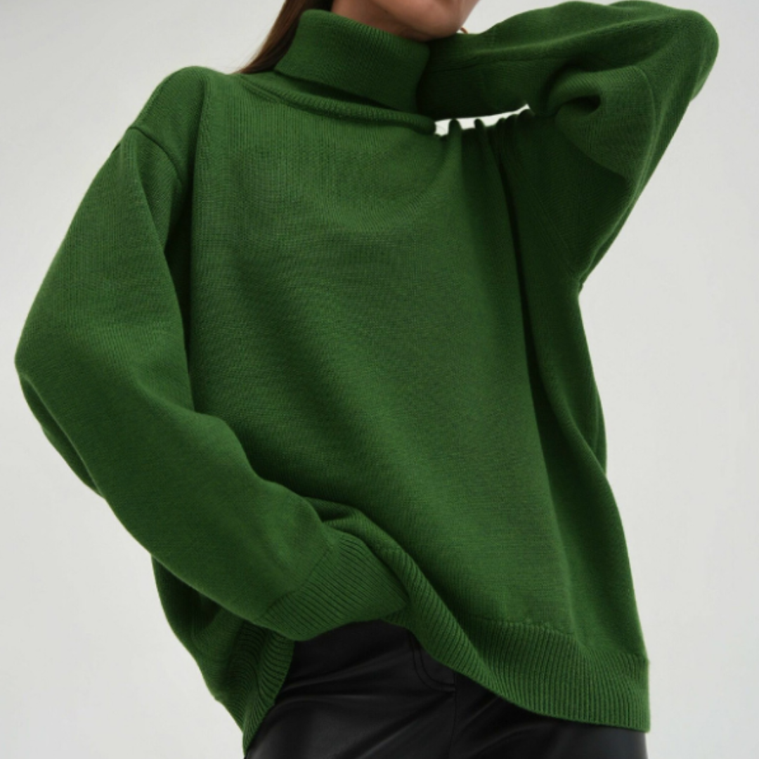 Jersey de Cuello Alto Mujer Estilo Elegante