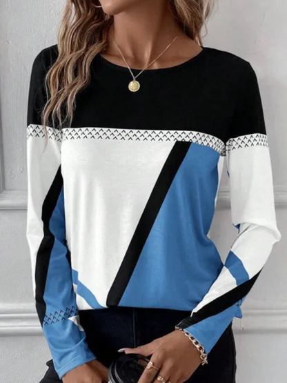 Blusa Mujer Estilo Chic Manga Larga Colorida