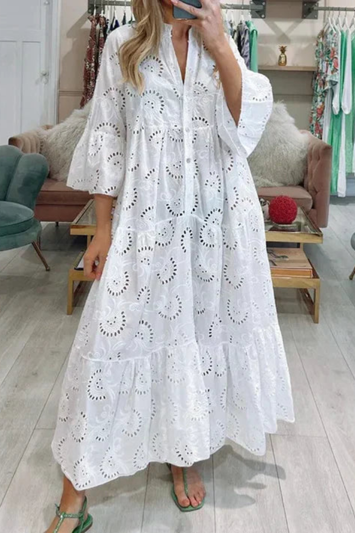 Vestido Boho Maxi Estampado Floral Elegante - Vestiria