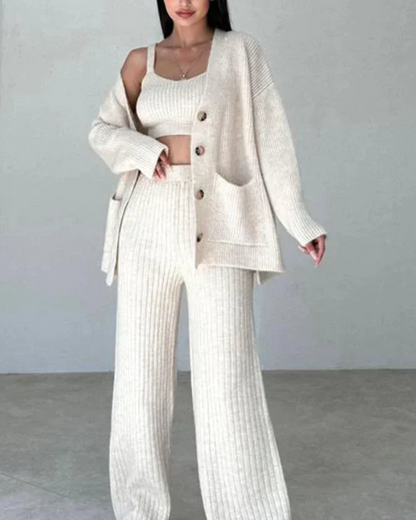 Conjunto Mujer Top Corto y Pantalón Conjunto Elegante