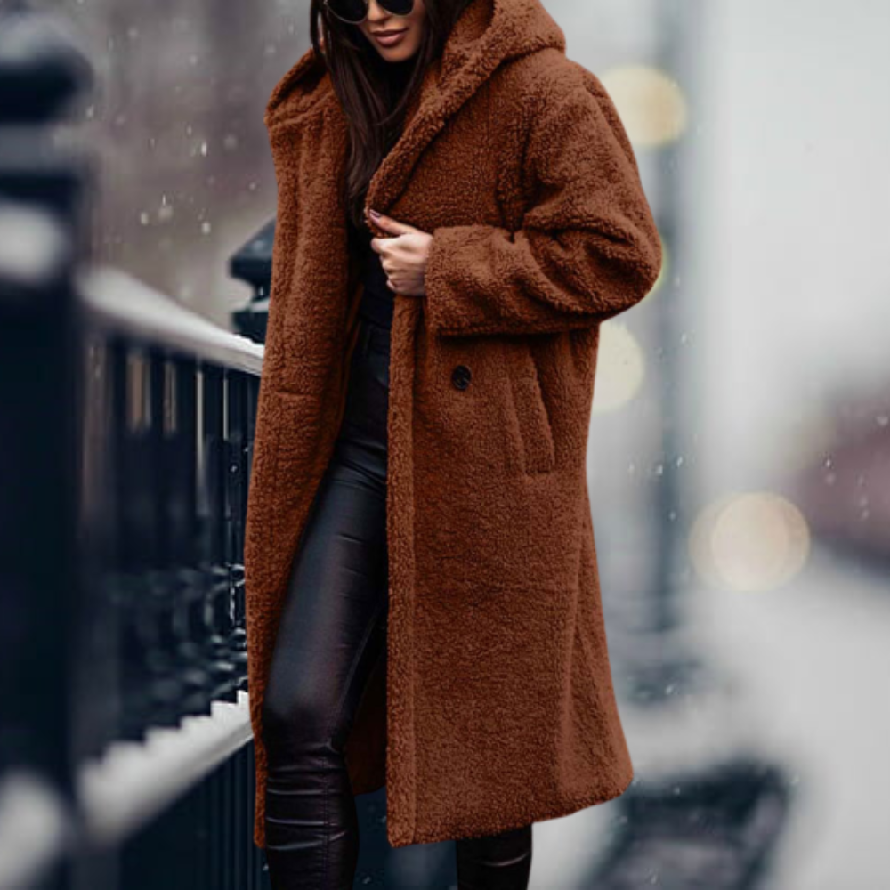 Abrigo Invierno Mujer Cálido y Elegante con Capucha