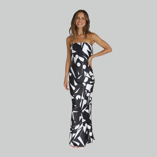 Vestido Sin Tirantes Abierto Lateral Mujer - Vestiria