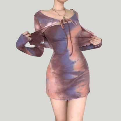 Vestido Satén Elegante Mangas Voladas