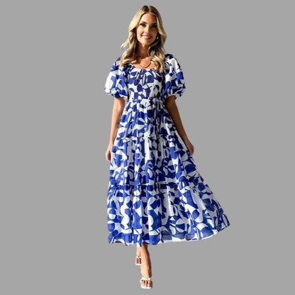 Vestido Florado con Volantes Elegante
