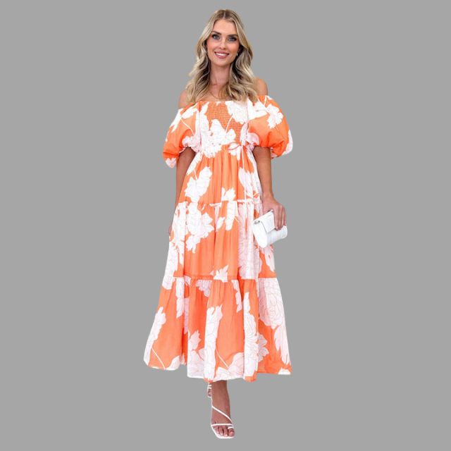 Vestido Florado con Volantes Elegante