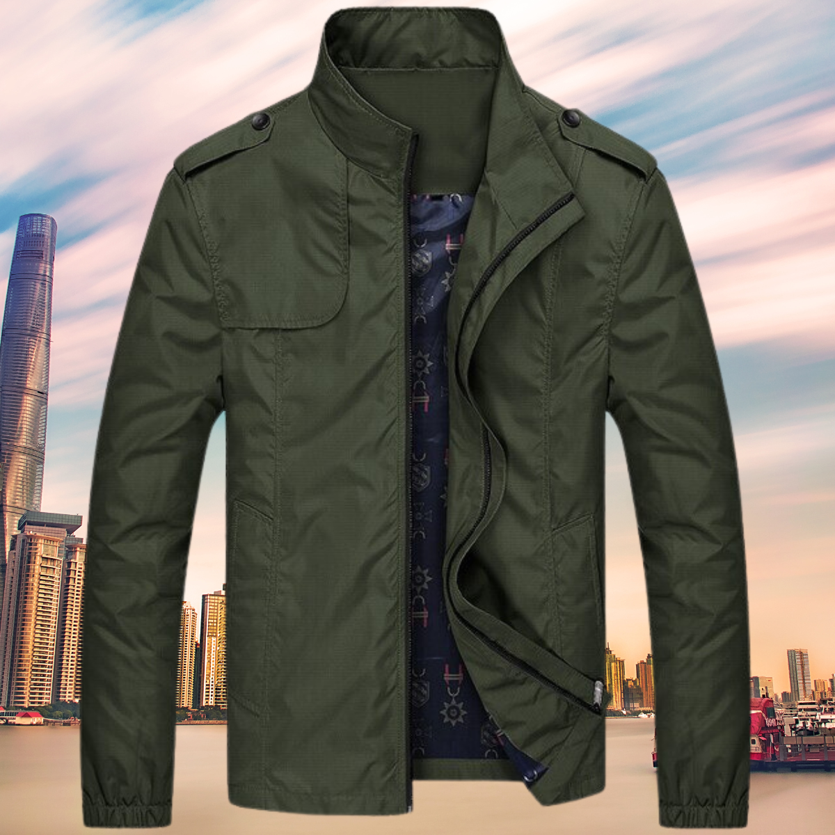 Chaqueta Viento Impermeable Hombre Alta