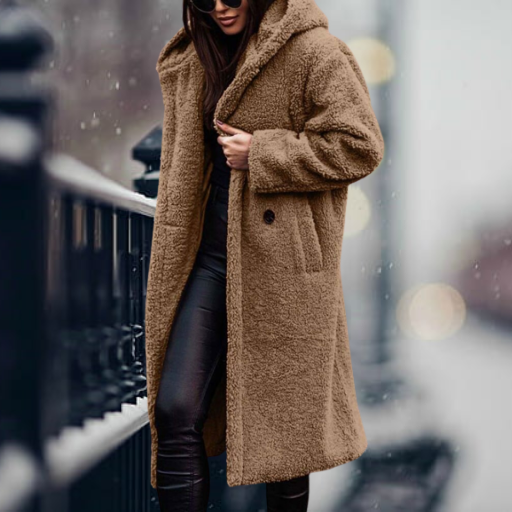 Abrigo Invierno Mujer Cálido y Elegante con Capucha