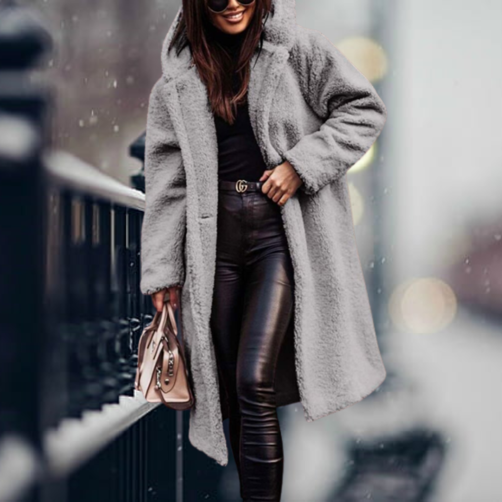 Abrigo Invierno Mujer Cálido y Elegante con Capucha