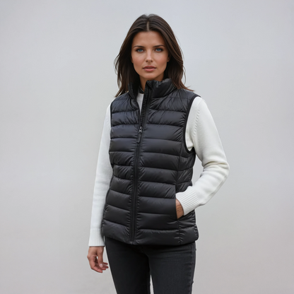 Chaleco Acolchado Mujer Cuello Alto Ligero - Vestiria