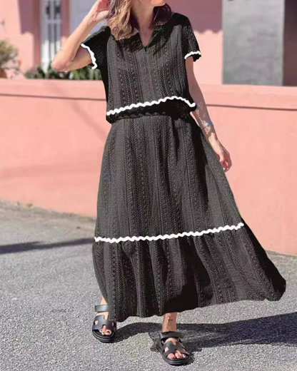 Conjunto Falda y Top de Encaje Elegante Mujer