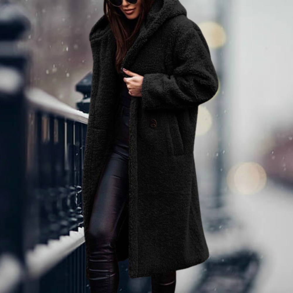 Abrigo Invierno Mujer Cálido y Elegante con Capucha