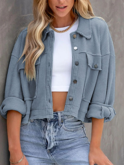 Chaqueta Casual Amplia Cuello Alto