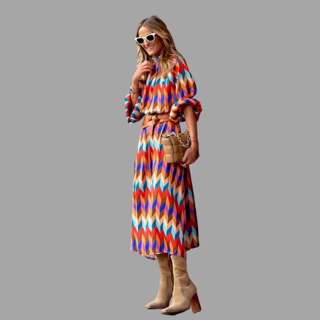 Vestido Midi Estampado Floral - Vestiria