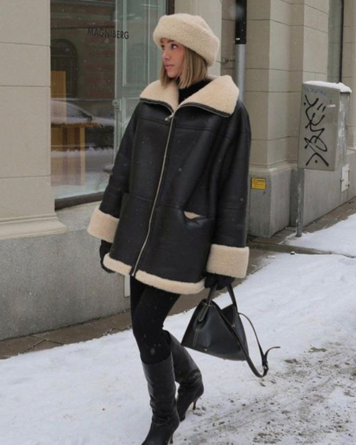 Chaqueta Cuero Mujer Estilo Urbano - Vestiria