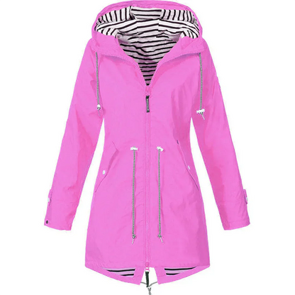Abrigo Impermeable Mujer Elegante Largo
