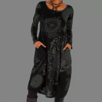 Vestido Boho Chic Estampado Floral Largo