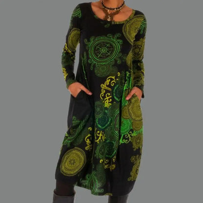 Vestido Boho Chic Estampado Floral Largo